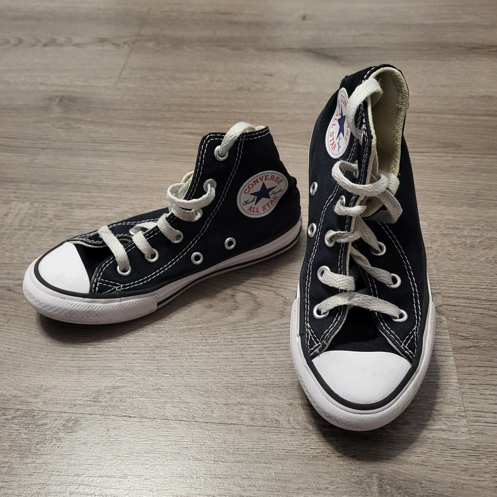 Converse Chuck Taylor All Star High Top Black White Youth Sneakers 12 Classic